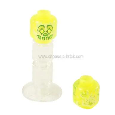 Trans-Neon Verde Minifigura, Cabeza de Payaso Fantasma Alienígena - 28621pb0001 