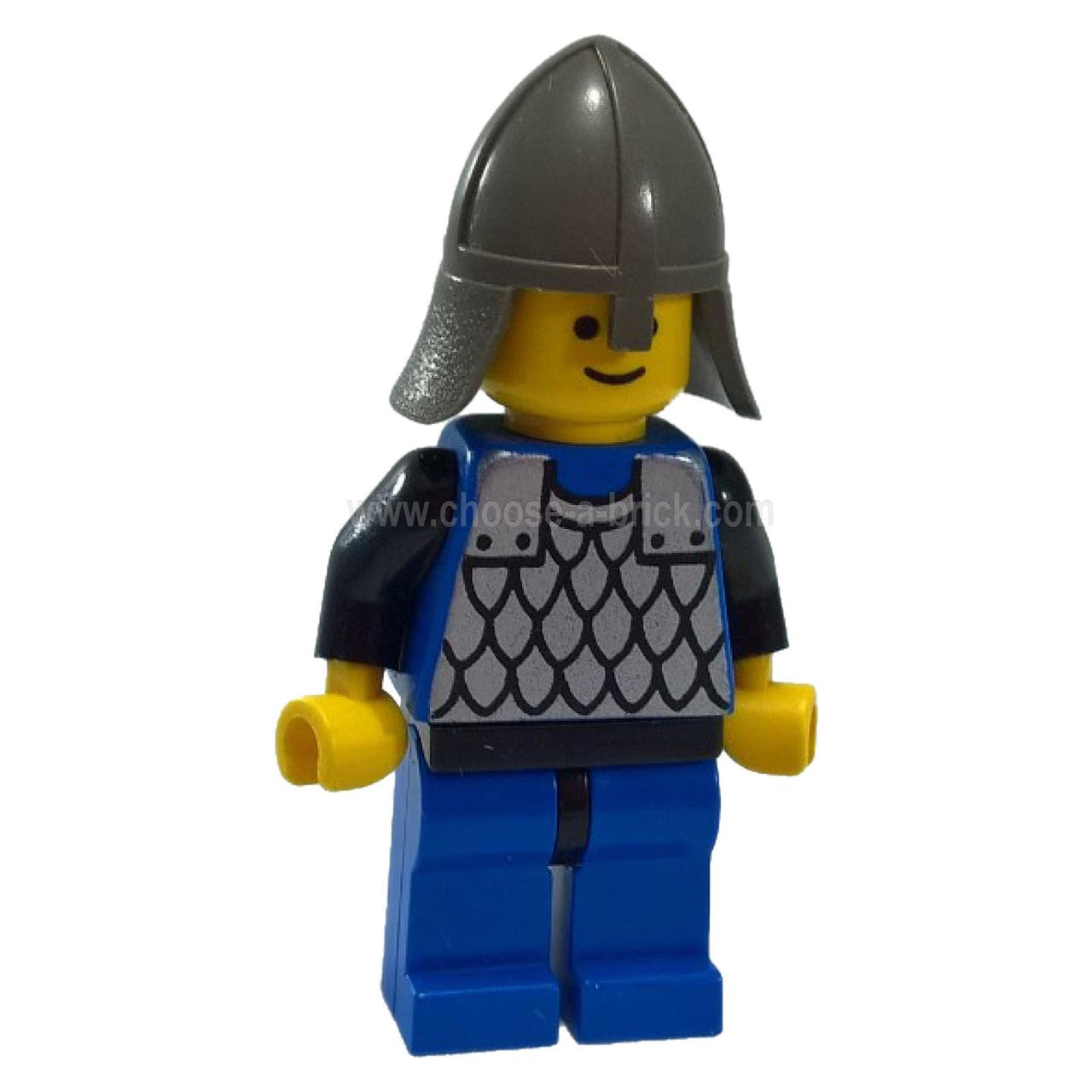 Knight (Scale Mail on Blue) Minifigure - Black Arms, Blue Legs, Dark ...