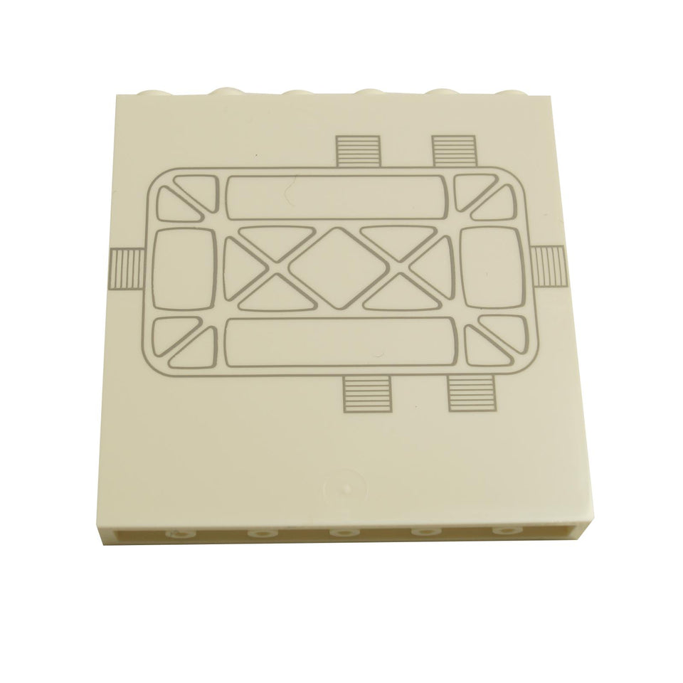 White Panel 1 x 6 x 5 with SW Tantive IV Door with Light Bluish Gray Lines and Grille Pattern
