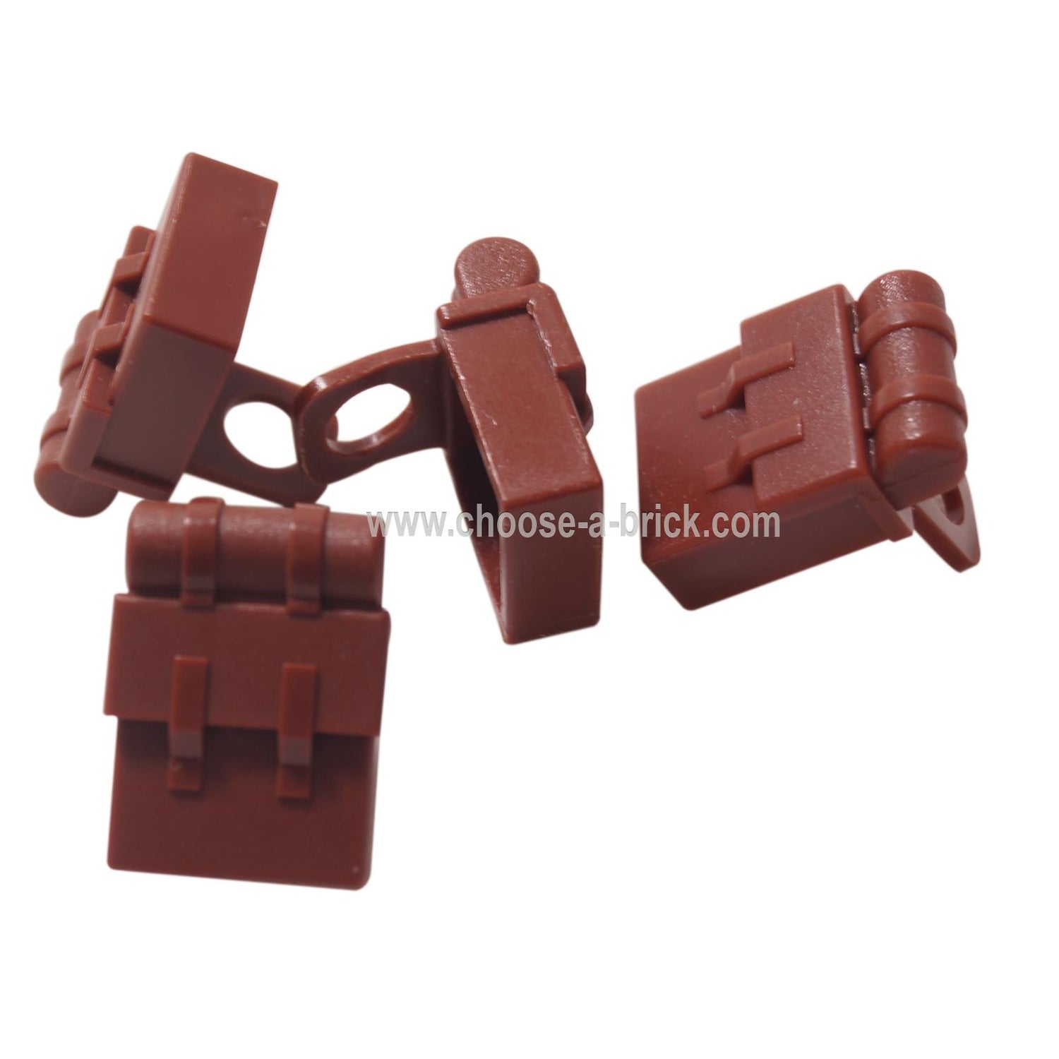 reddish brown LEGO minifigure backpack accessories (2524) showing various orientations.