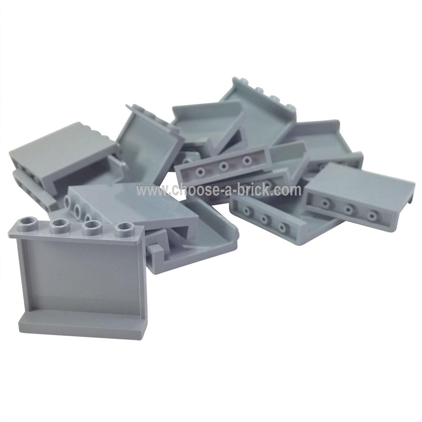 LEGO® Panel 1 x 4 x 3 with Side Supports – Hollow Studs (60581) in Light Bluish Gray. Great for modern architecture, industrial builds, and realistic construction projects.
