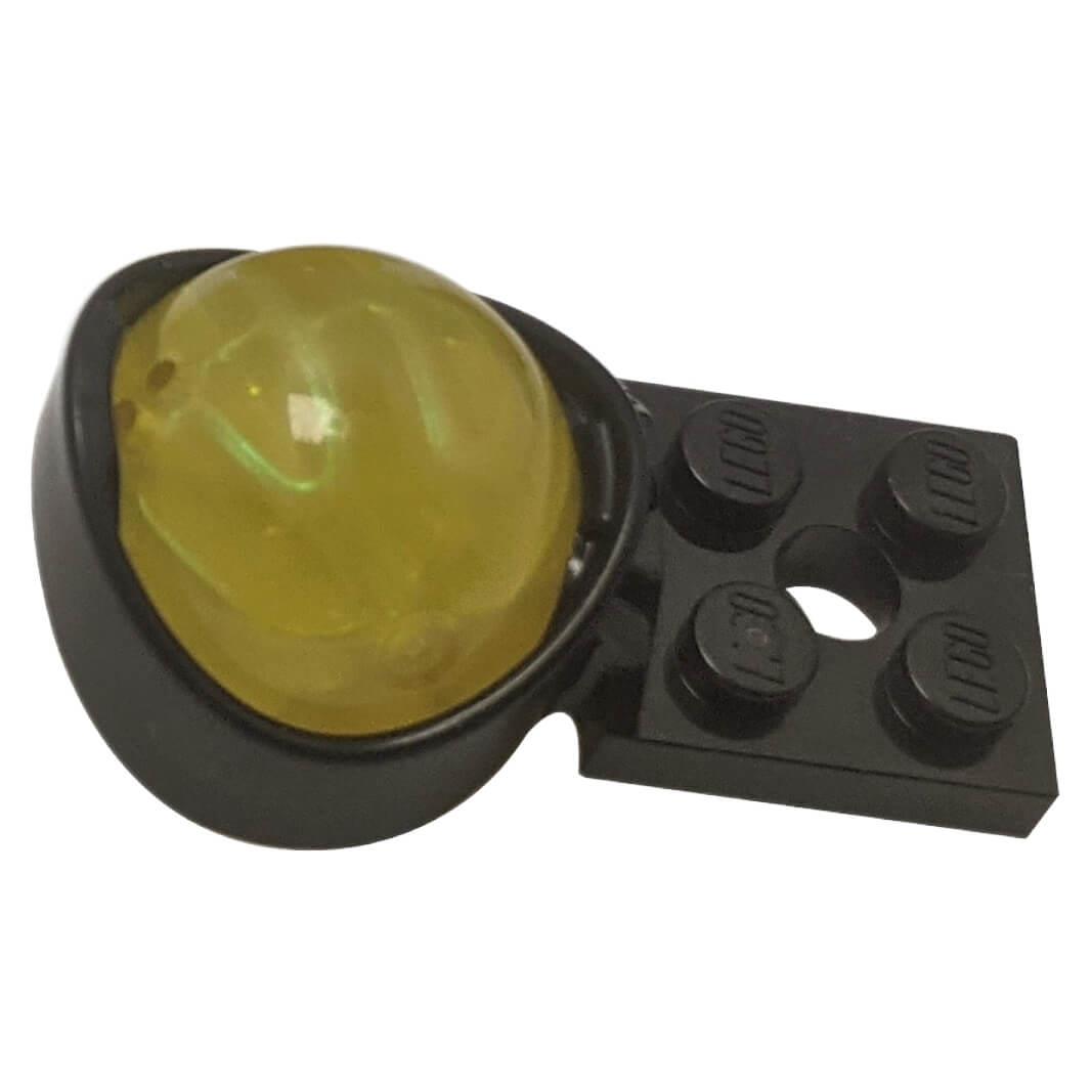 LEGO® NINJAGO Dragon Power Element in transparent yellow with black holder piece used for energy and dragon power effects
