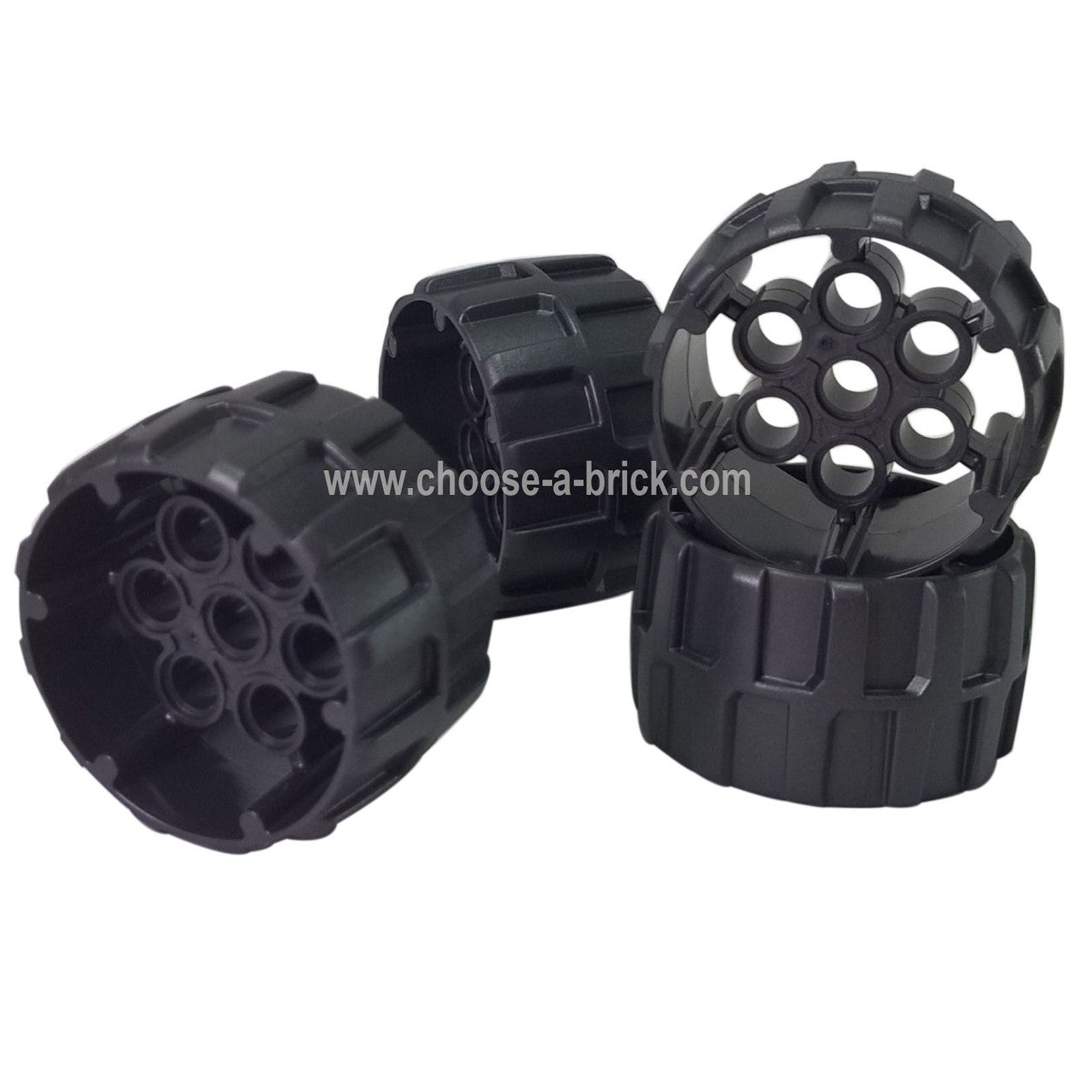 Rueda de Plástico Duro, Estriada con 7 Agujeros de Pasador (37mm D. x 22mm) 
