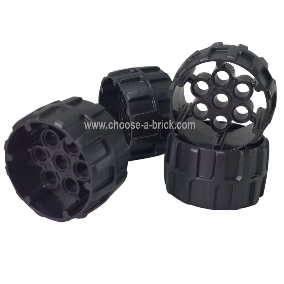 Rueda de Plástico Duro, Estriada con 7 Agujeros de Pasador (37mm D. x 22mm) 
