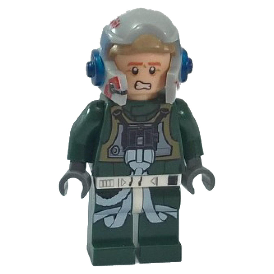 Rebellpilot A-wing (Öppen hjälm, mörkgrön overall, rynkad / rädd) (Arvel Crynyd)