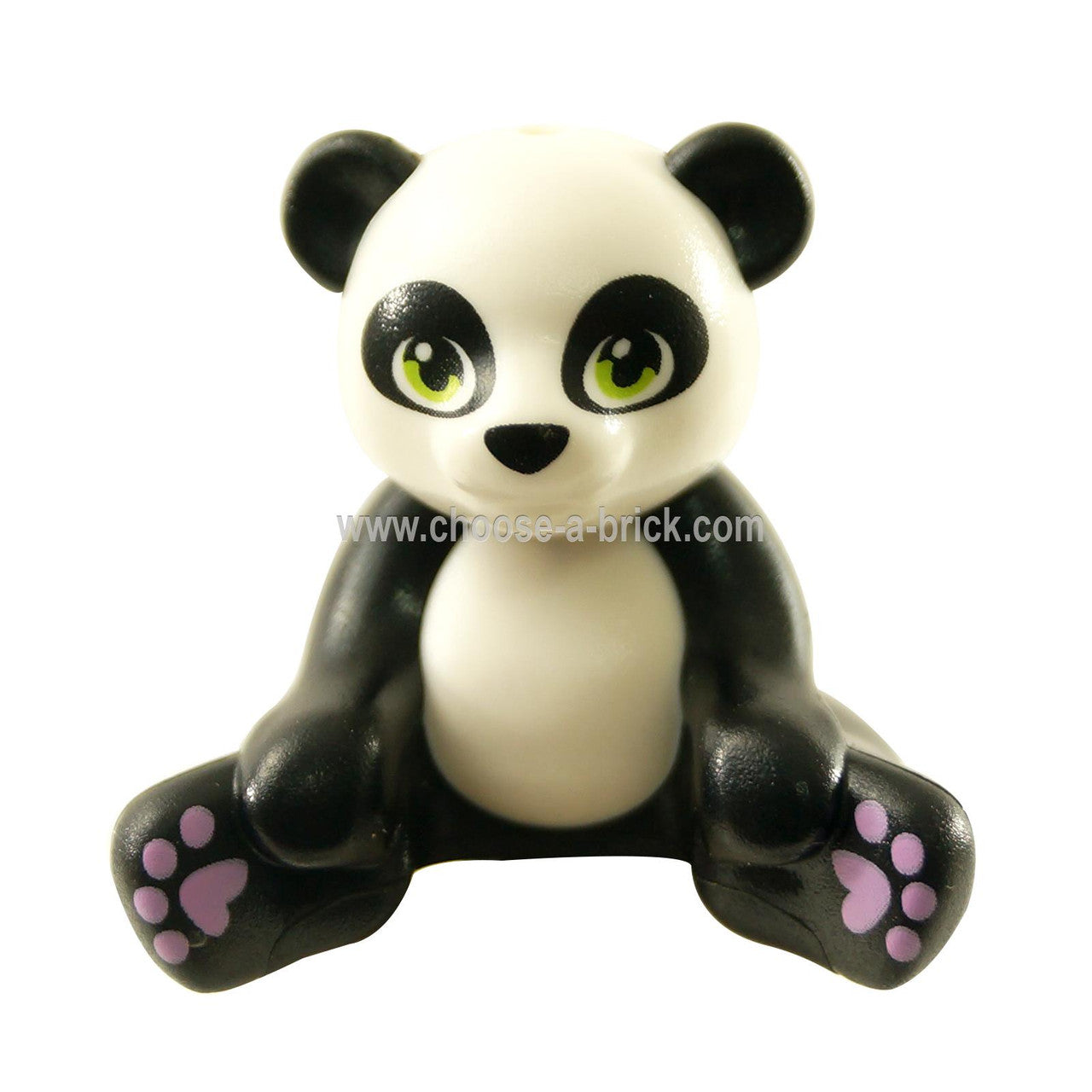 LEGO ミニフィギュア 動物 - ブラック パンダ、フレンズ、座っている ライム 目