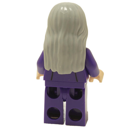 LEGO Aberforth Dumbledore, tenue violette, cheveux gris, vue arrière