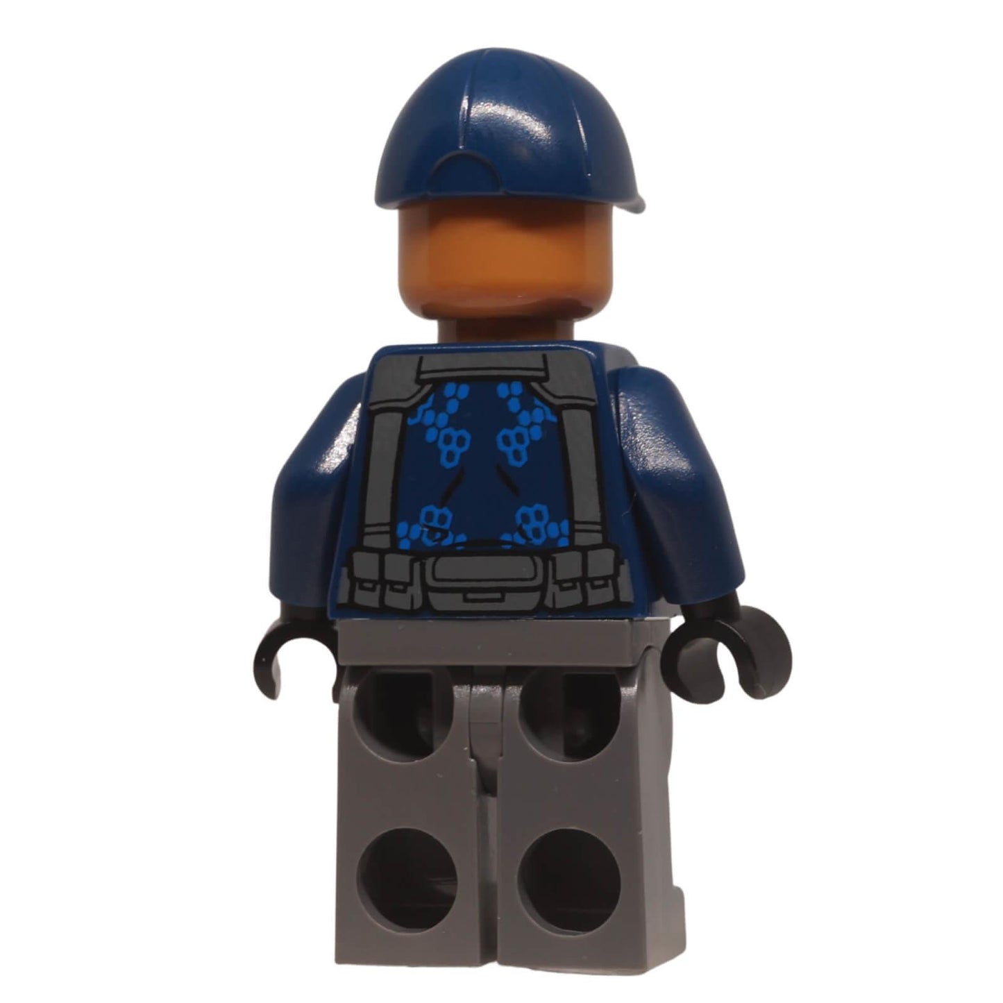 LEGO ACU Trooper minifigure jw001 dark blue cap Jurassic World, back profile