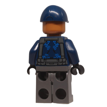 LEGO ACU Trooper minifigure jw001 dark blue cap Jurassic World, back profile