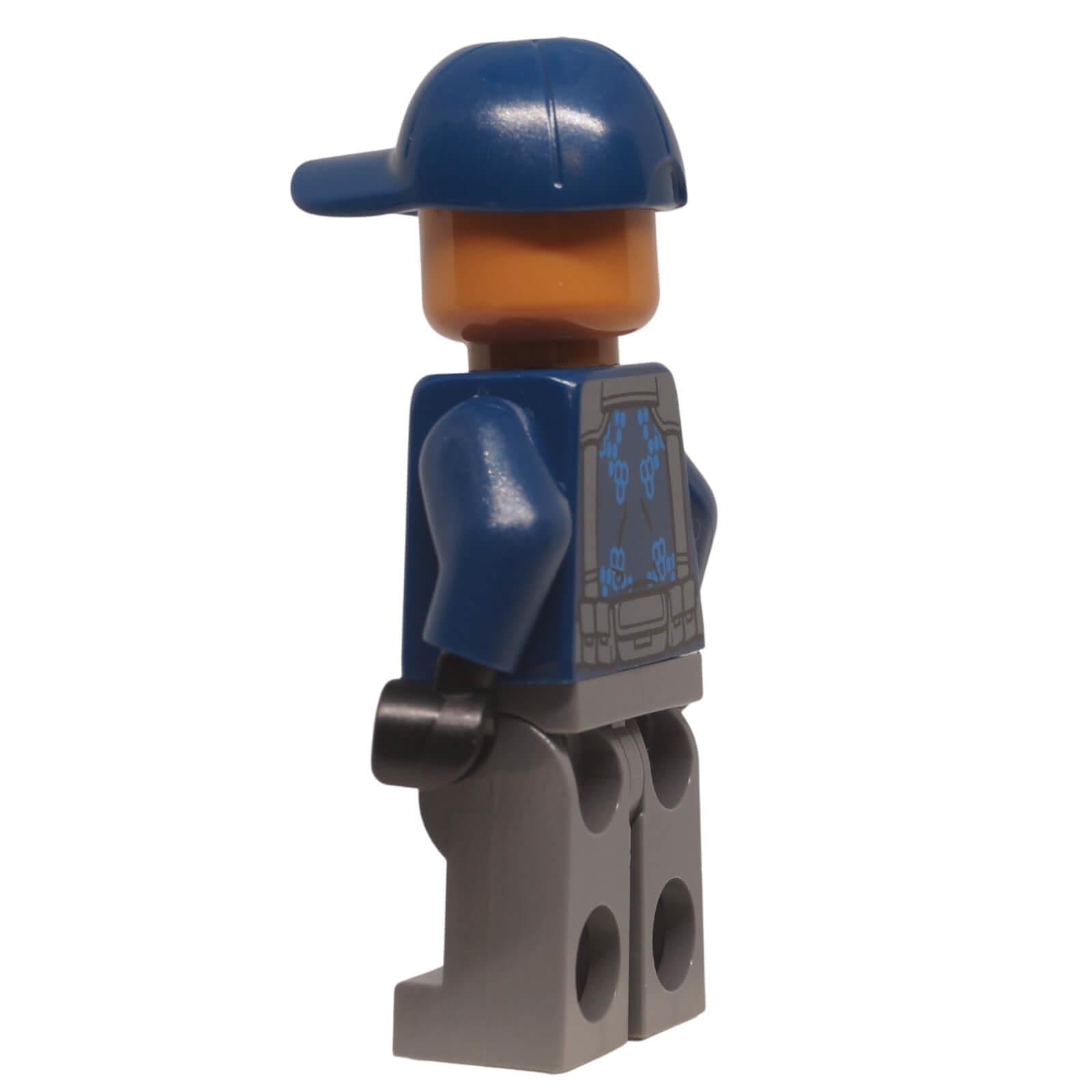 LEGO ACU Trooper minifigure jw001 dark blue cap Jurassic World, side profile