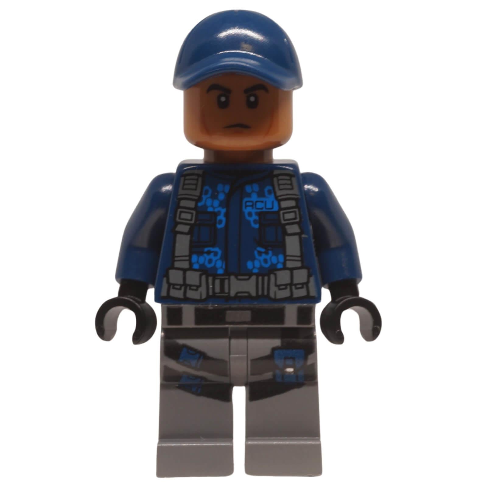 LEGO ACU Trooper minifigure jw001 dark blue cap Jurassic World