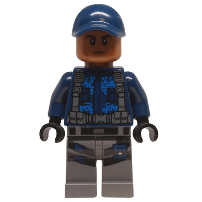 LEGO ACU Trooper minifigure jw001 dark blue cap Jurassic World