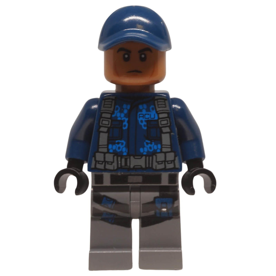 LEGO ACU Trooper minifigure jw001 dark blue cap Jurassic World