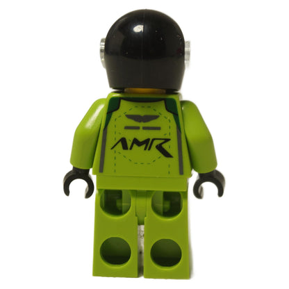 LEGO® Aston Martin Vantage GT3 driver minifigure wearing a racing suit, part sc099 - back view