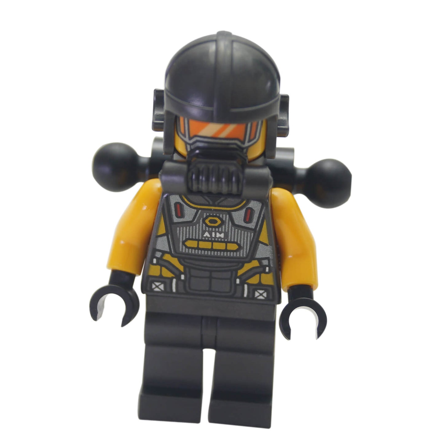 AIM Agent minifigure with backpack pins attachment and black helmet