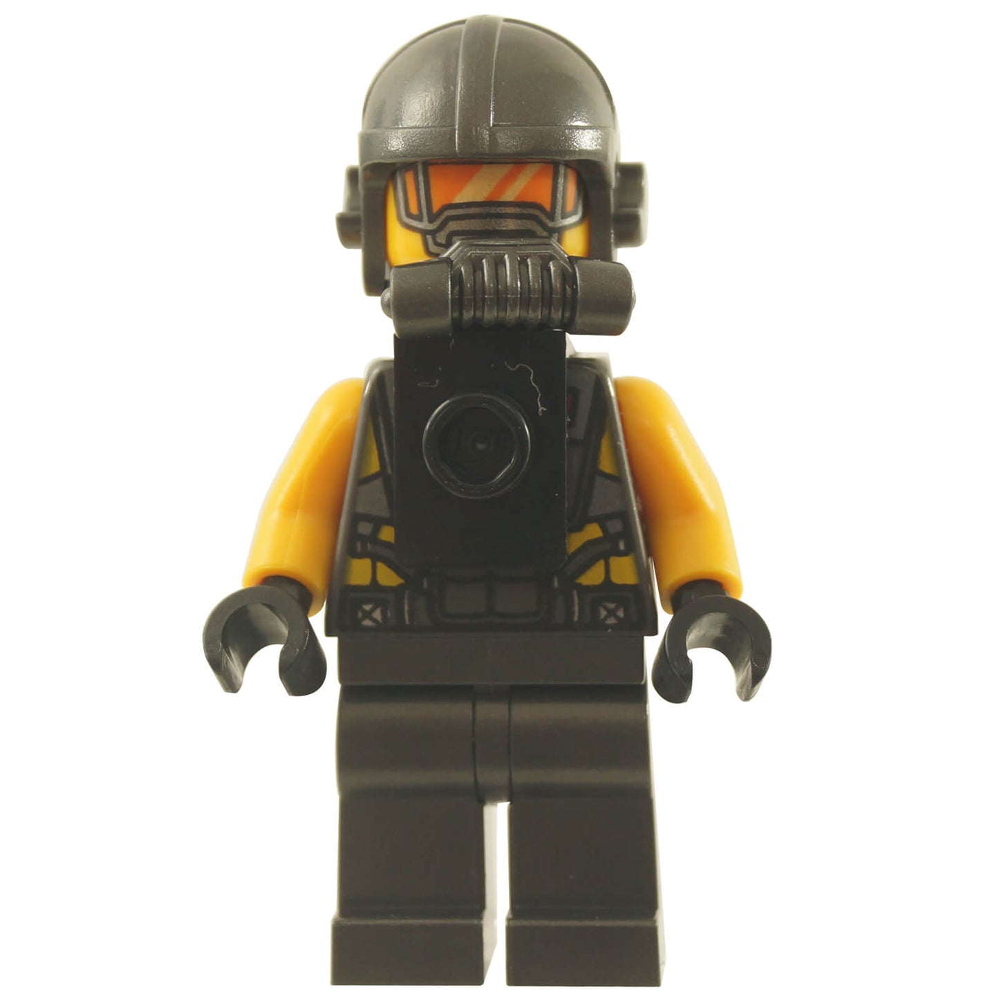AIM Agent minifigure with neck bracket front attachment and black helmet