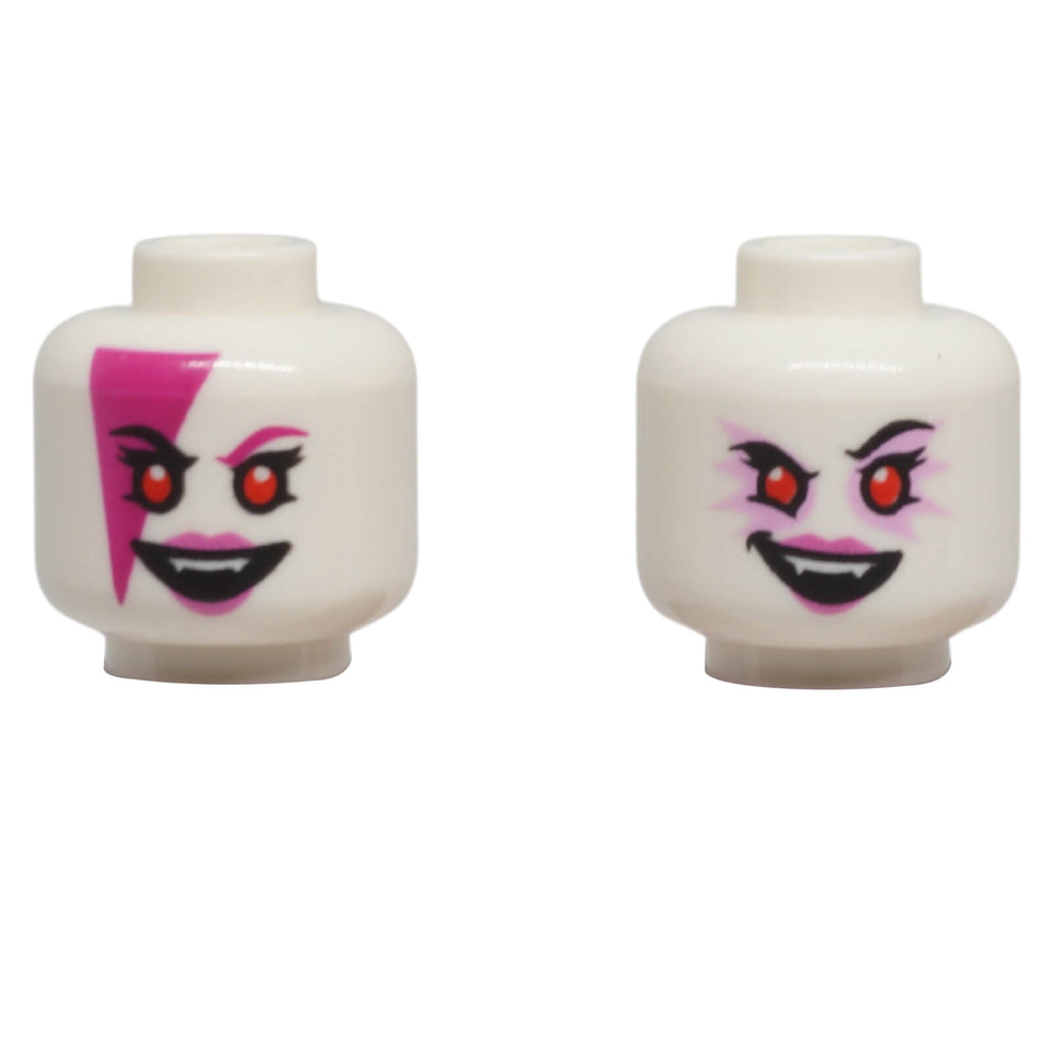 LEGO alien female dual-sided minifigure head 3626pb3530 with fangs and face paint