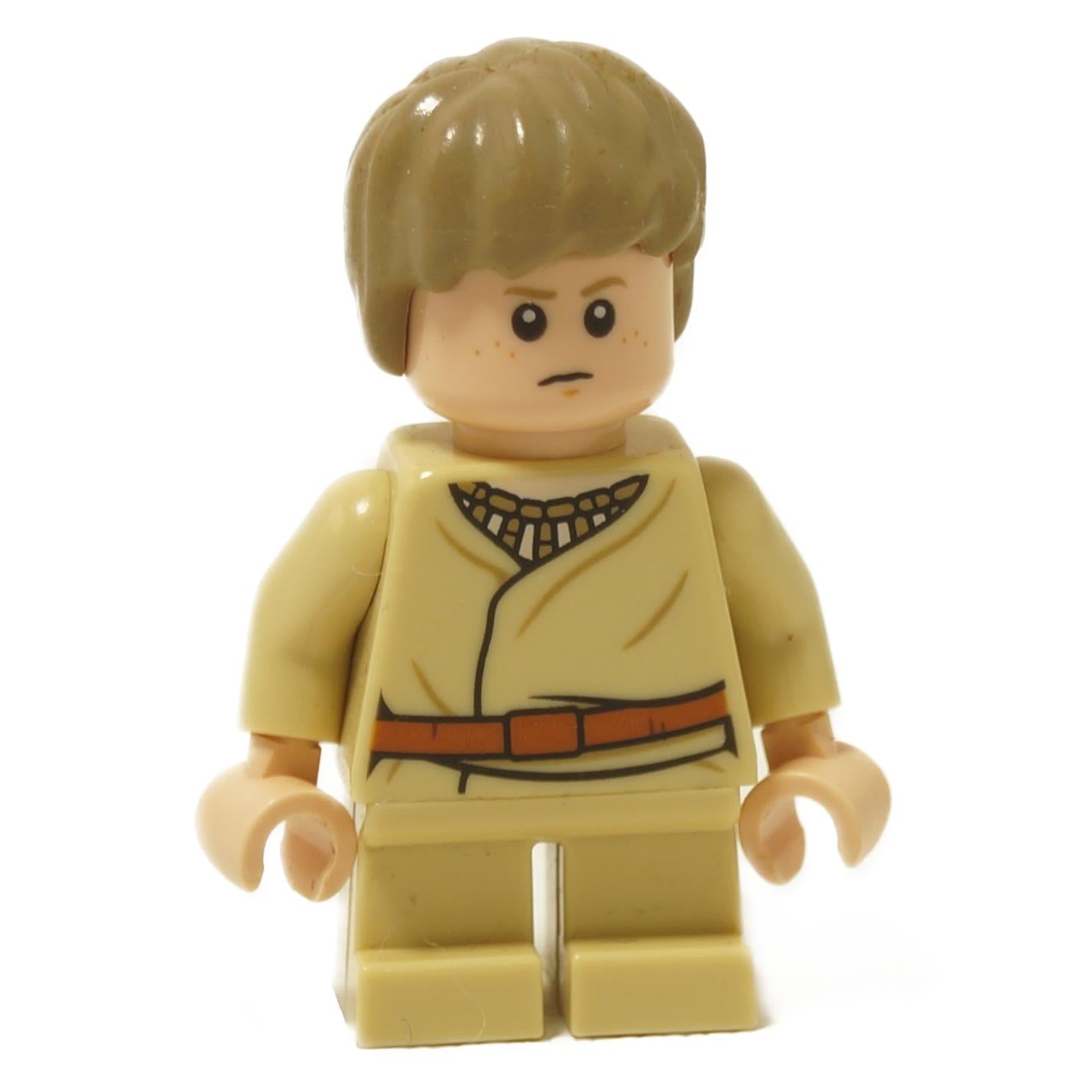 LEGO Anakin Skywalker minifigure, short legs, tan tunic, front view
