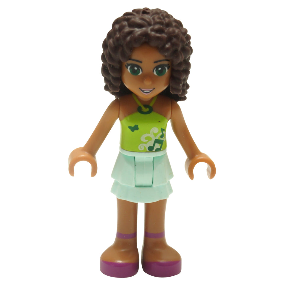 LEGO Friends Andrea minifigure frnd0024 lime top aqua skirt