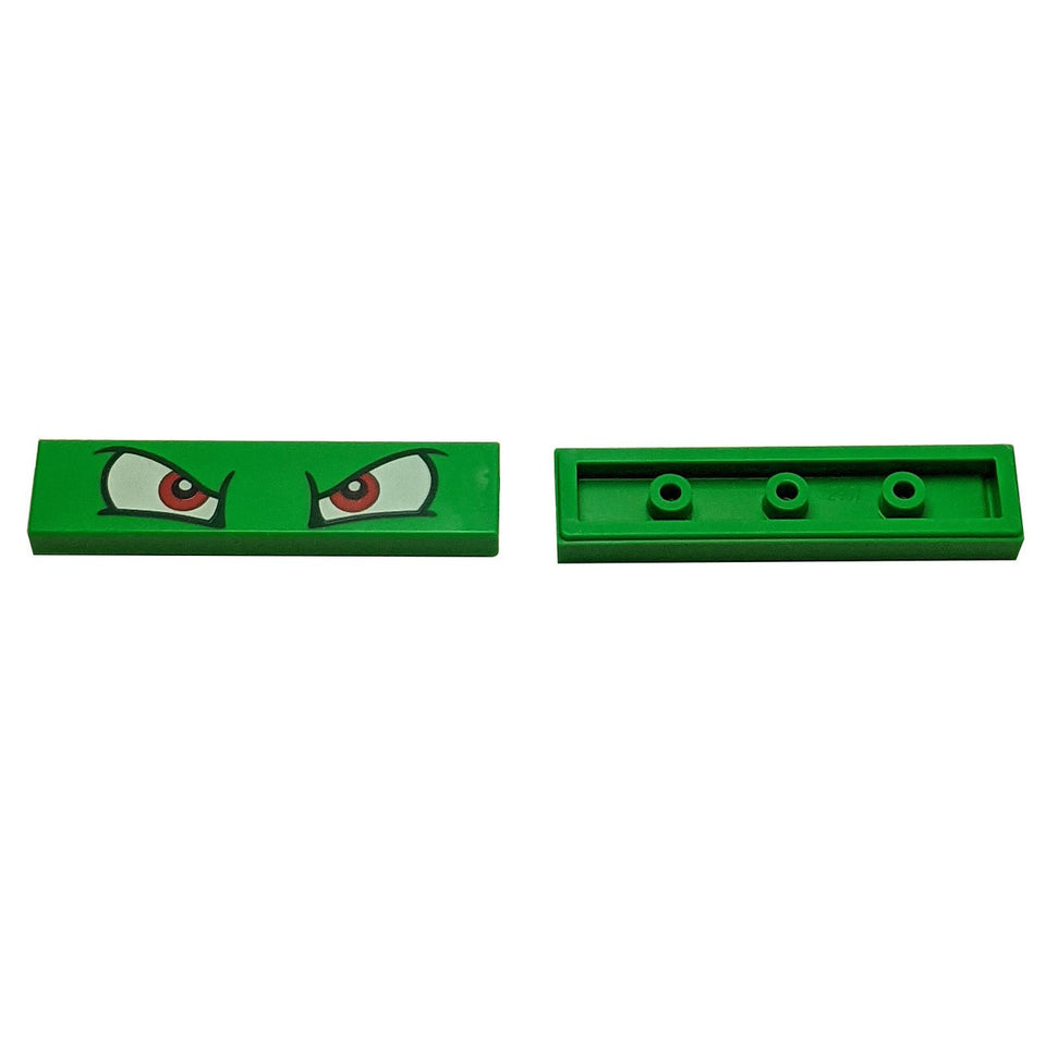 LEGO Tile 1 x 4 with Angry Red and White Eyes Pattern 2431pb639