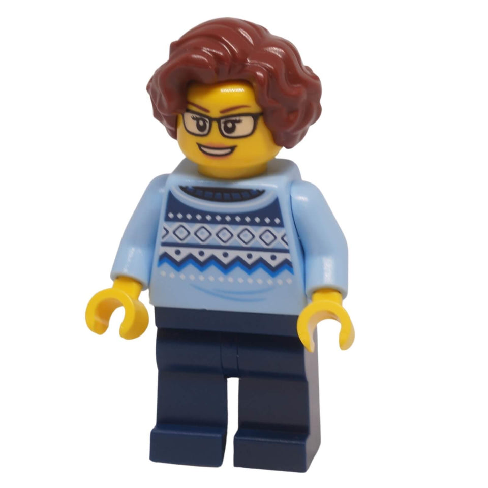 LEGO Antique Shop Female Minifigure bdp228 with Fair Isle sweater and glasses
