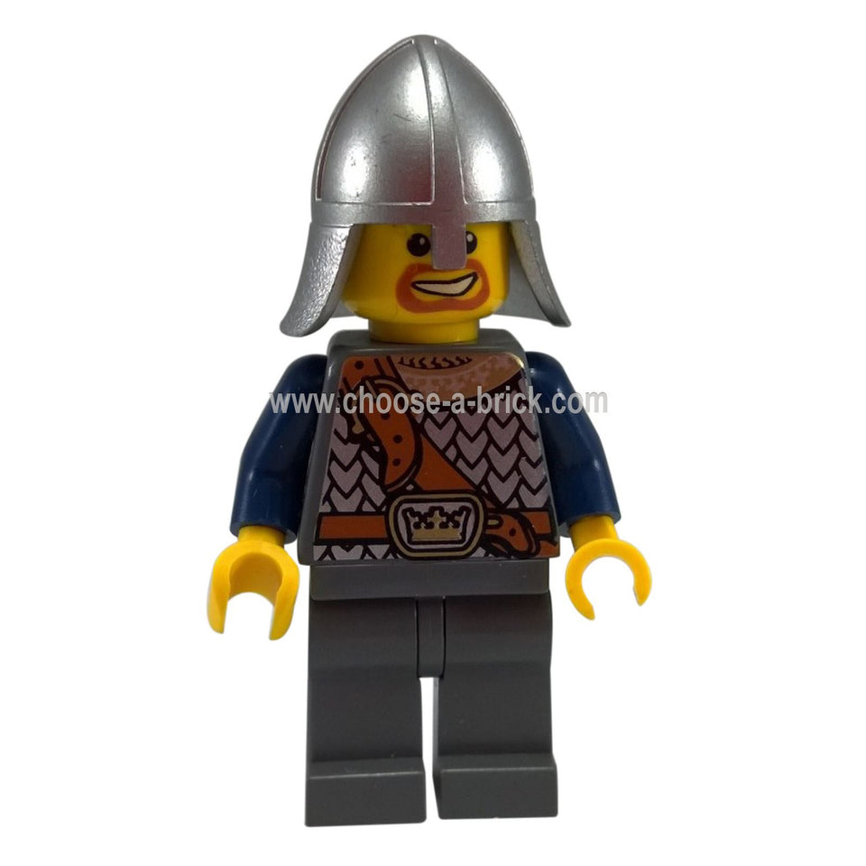 Fantasy Era - Crown Knight Scale Mail with Chest Strap, Helmet with Neck Protector, Beard around Mouth