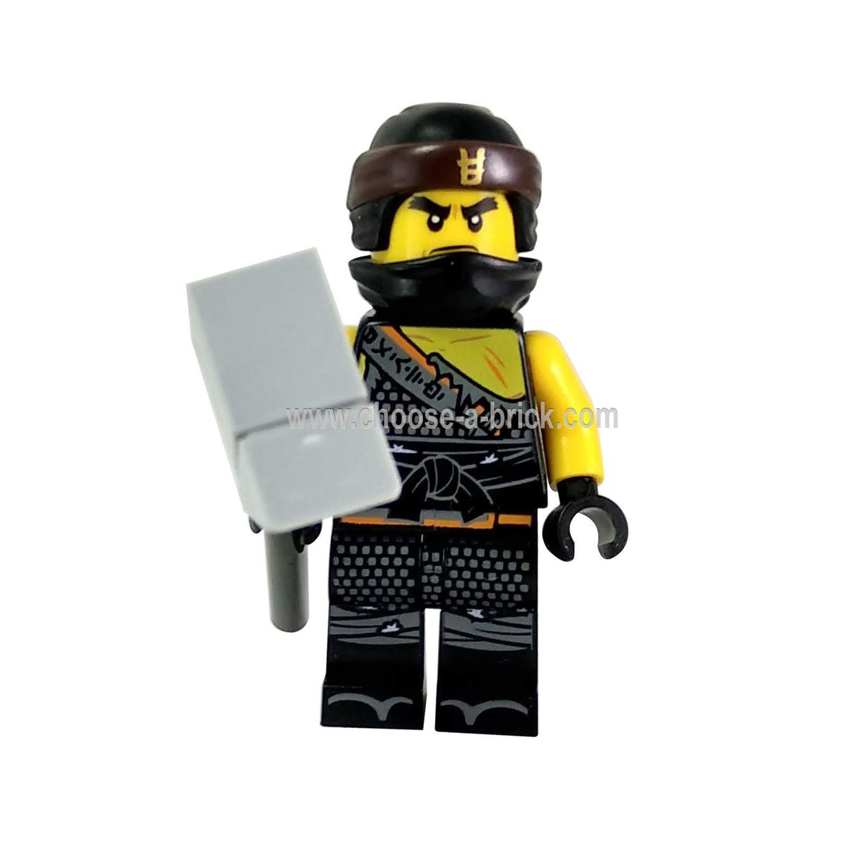 LEGO ミニフィギュア コール - ハンテッド、バンダナの金色のアジアのシンボルと武器 - njo472wpnew（武器の詳細を含む側面ビュー）
