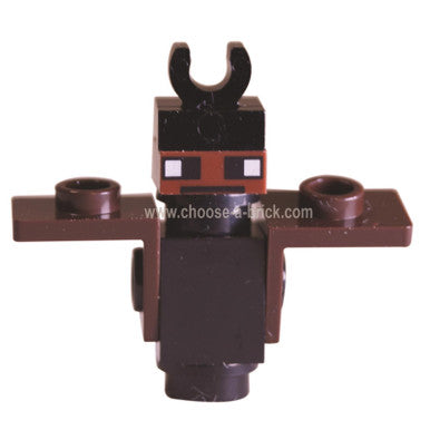 LEGO Minecraft bat minebat01 with brown wings and square head.