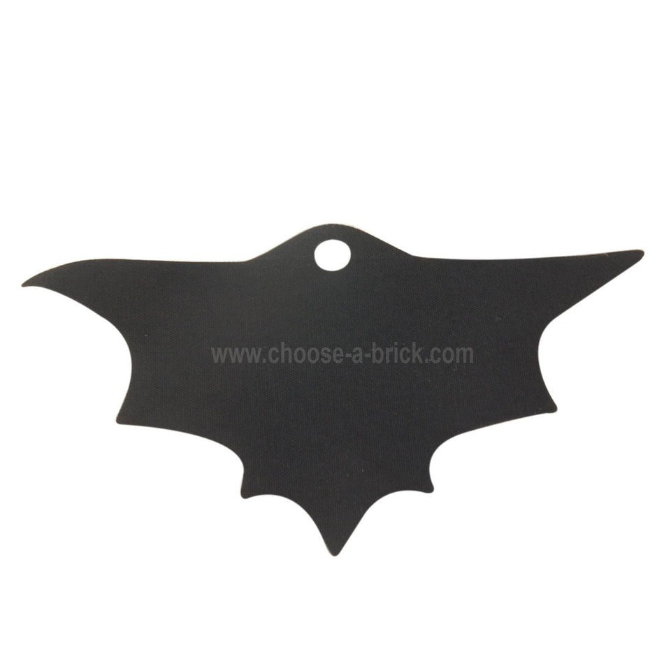 Minifigura Tela de capa, con puntas en forma de onda de 7 puntos, ancha, con un solo agujero en la parte superior (Batman) - Tela tradicional almidonada negra