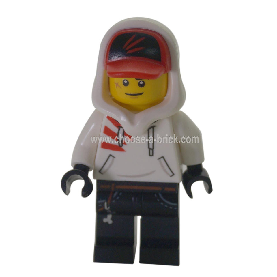 LEGO Minifiguur - Jack Davids - Wit Hoodie - verborgen site