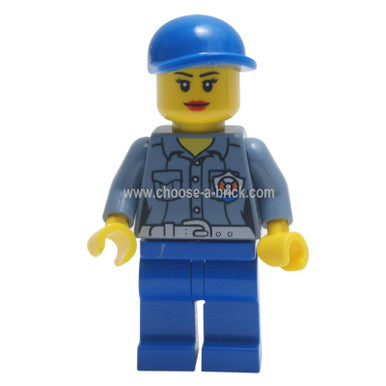 LEGO Coast Guard City ATV Driver Female hol107 in blue uniform and cap.