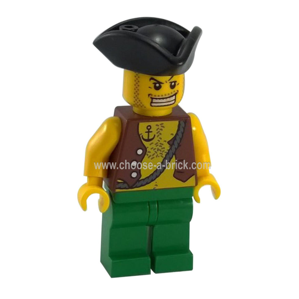 rompi-pirate-dan-tatu-lambang-akar-hijau-gelap-kaki-hijau-gelap-bandana-coklat-bulu-rambut