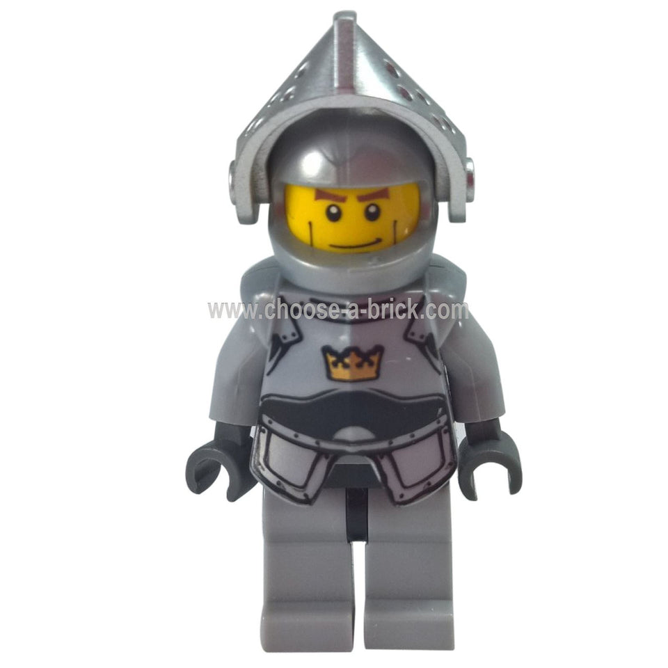 Fantasy Era - Crown Knight Plain with Breastplate, Helmet with Visor, Vertical Cheek Lines