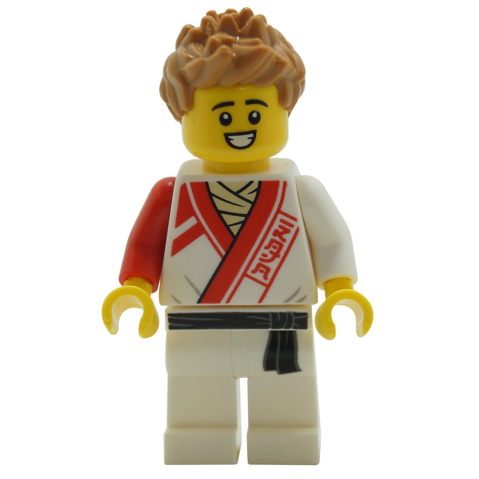 LEGO NINJAGO apprentice male core minifigure white red suit njo0799 - smiling