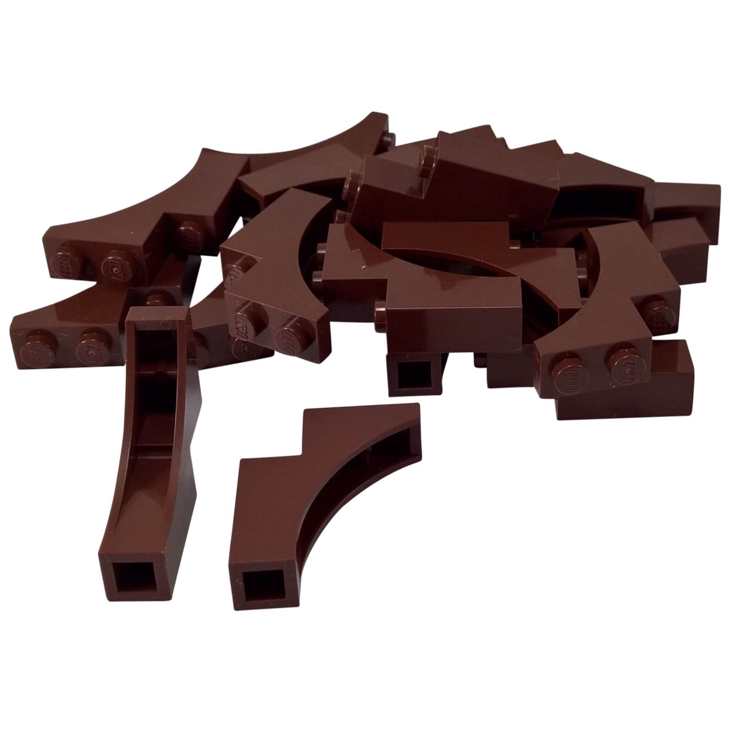 LEGO arch brick 1 x 3 x 3 part 13965 reddish brown curved structure piece