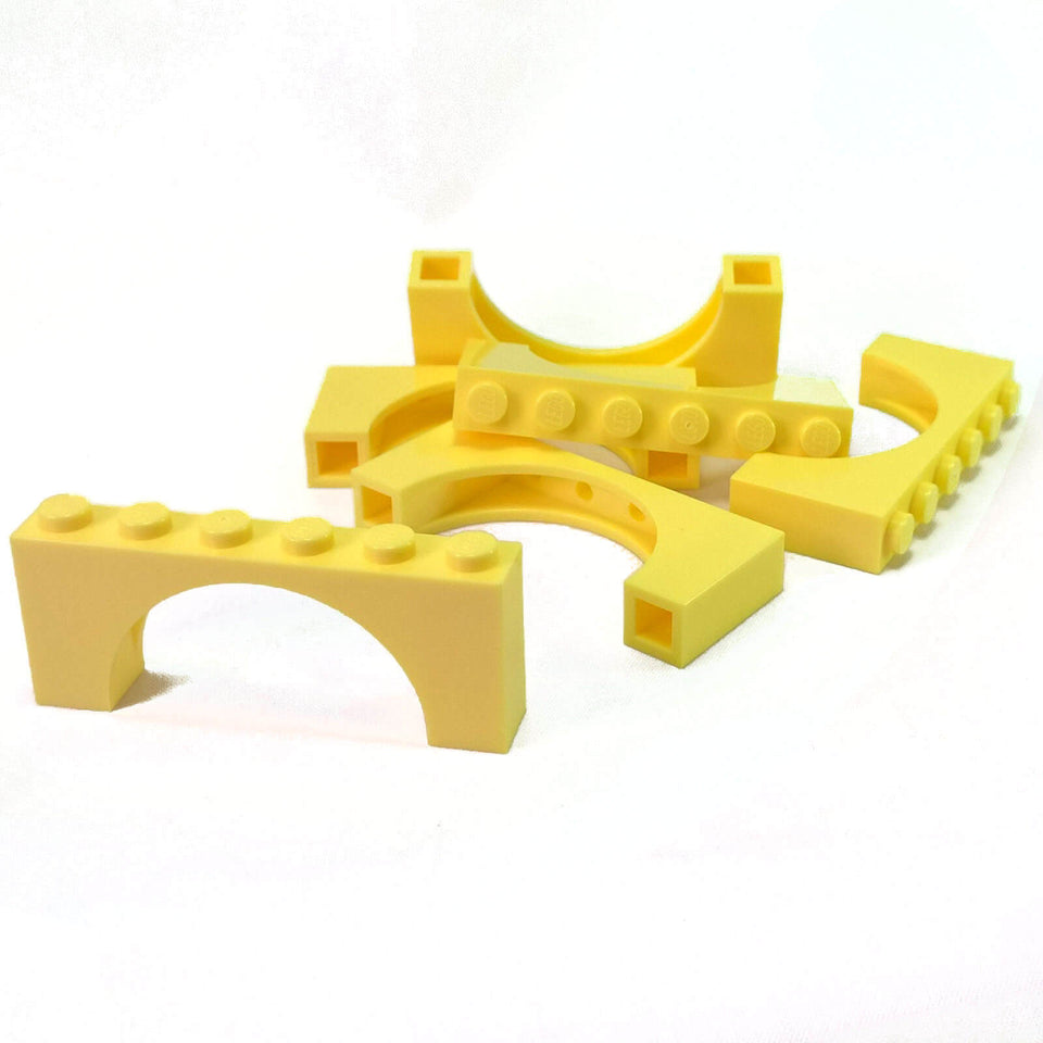 LEGO arch brick 1 x 6 x 2 thin top part 12939 bright light yellow wide arch piece