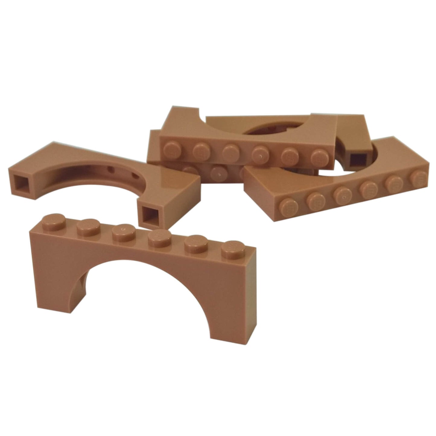 LEGO arch brick 1 x 6 x 2 thin top part 12939 medium nougat wide arch piece