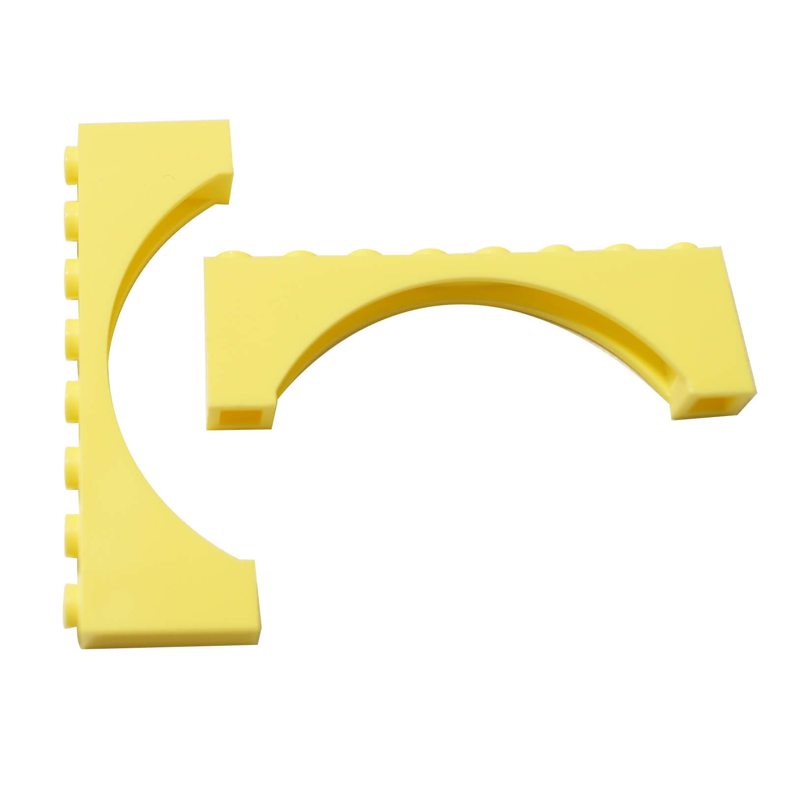 LEGO raised arch brick 1 x 8 x 2 part 16577 bright light yellow wide curved piece