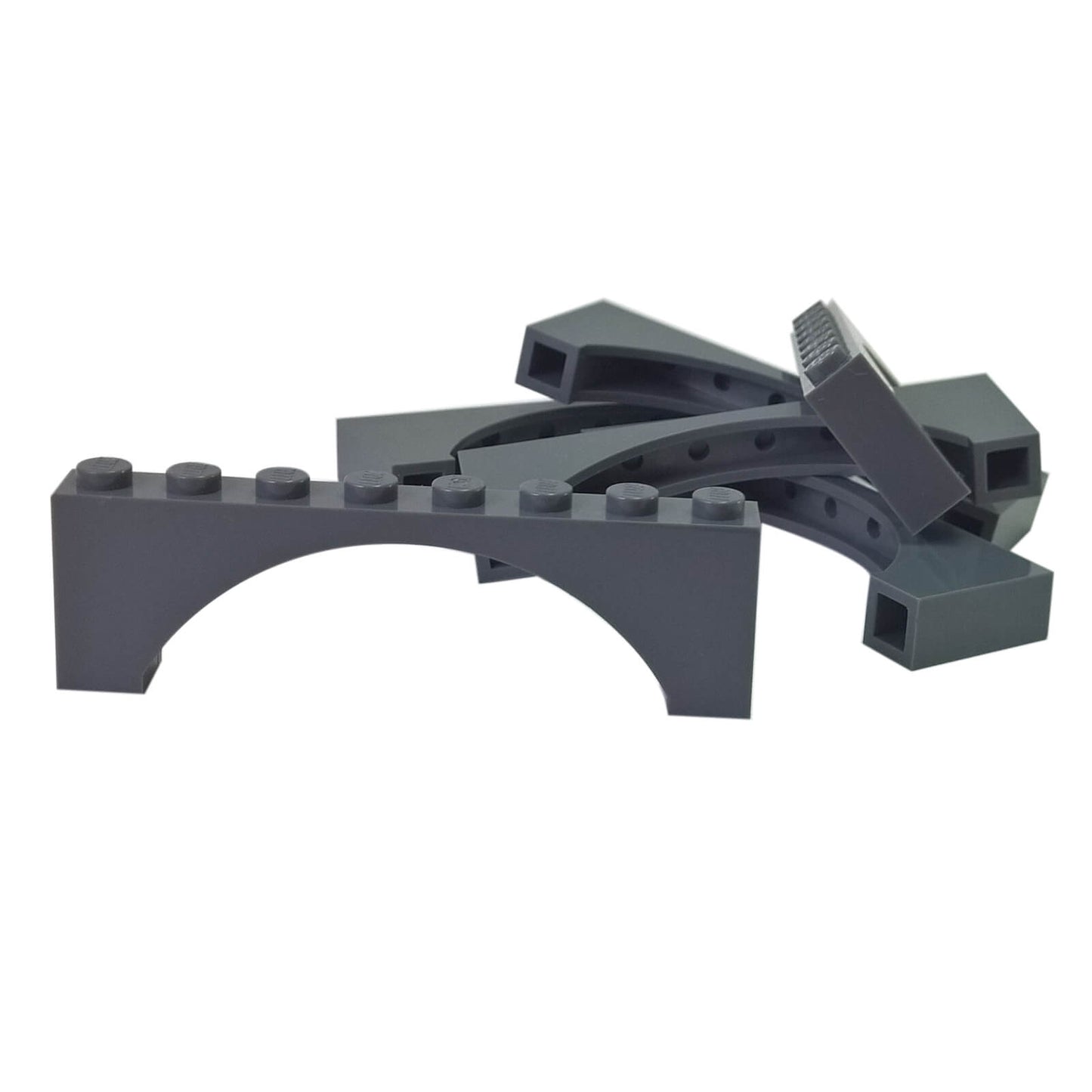 LEGO raised arch brick 1 x 8 x 2 part 16577 ldark bluish gray wide curved piece