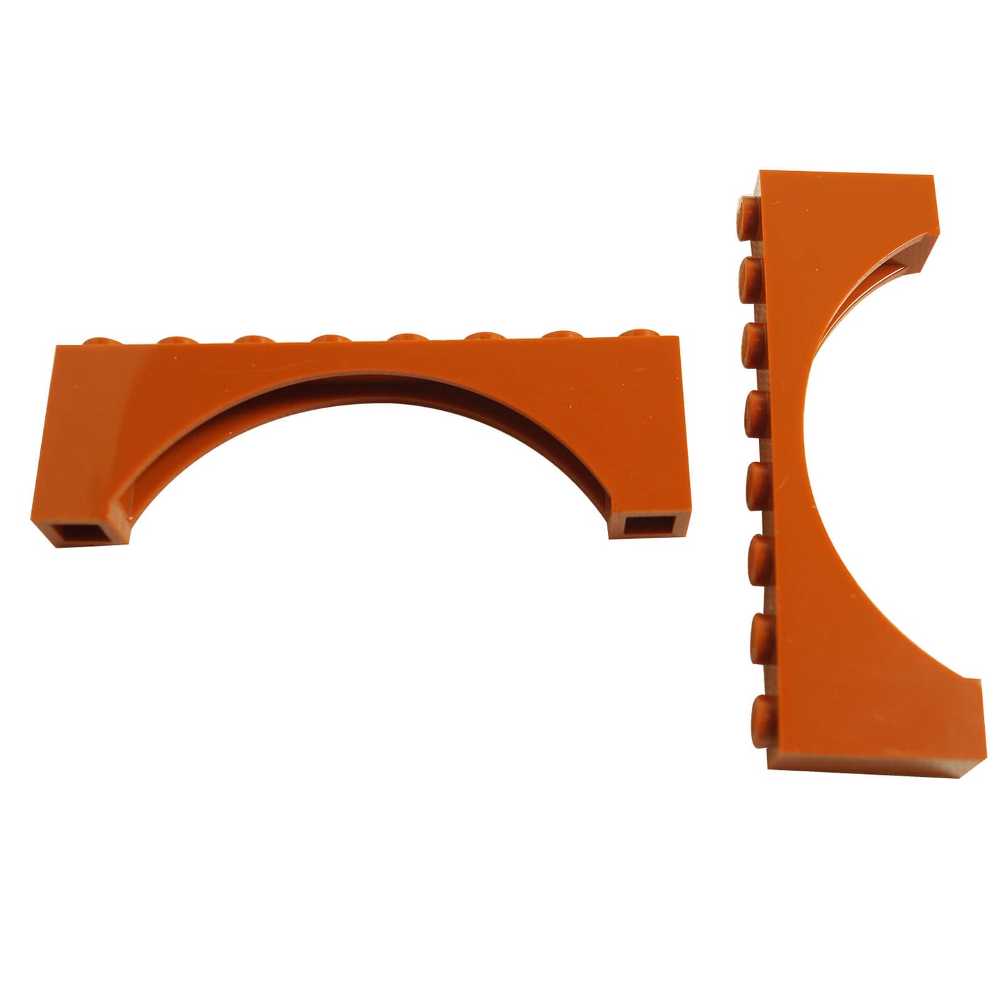 LEGO raised arch brick 1 x 8 x 2 part 16577 dark orange wide curved piece
