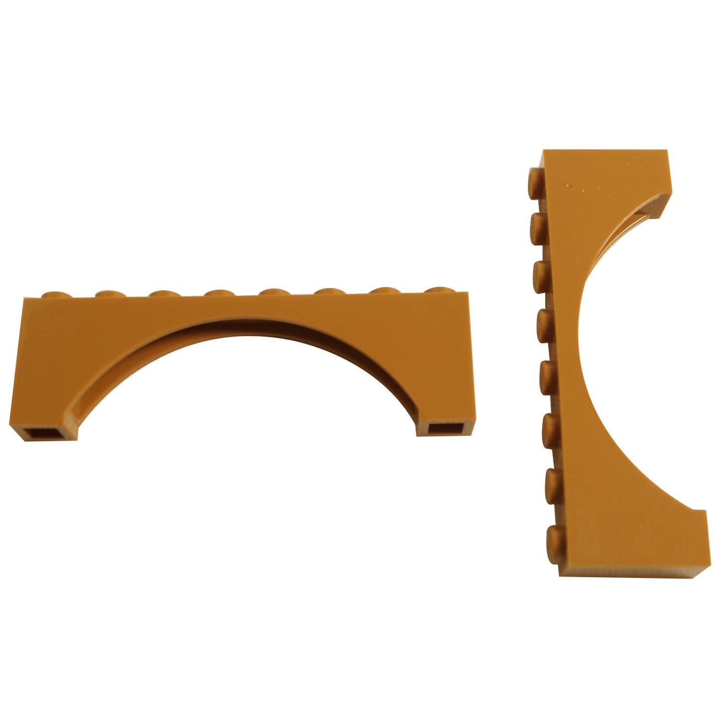 LEGO raised arch brick 1 x 8 x 2 part 16577 medium nougat wide curved piece