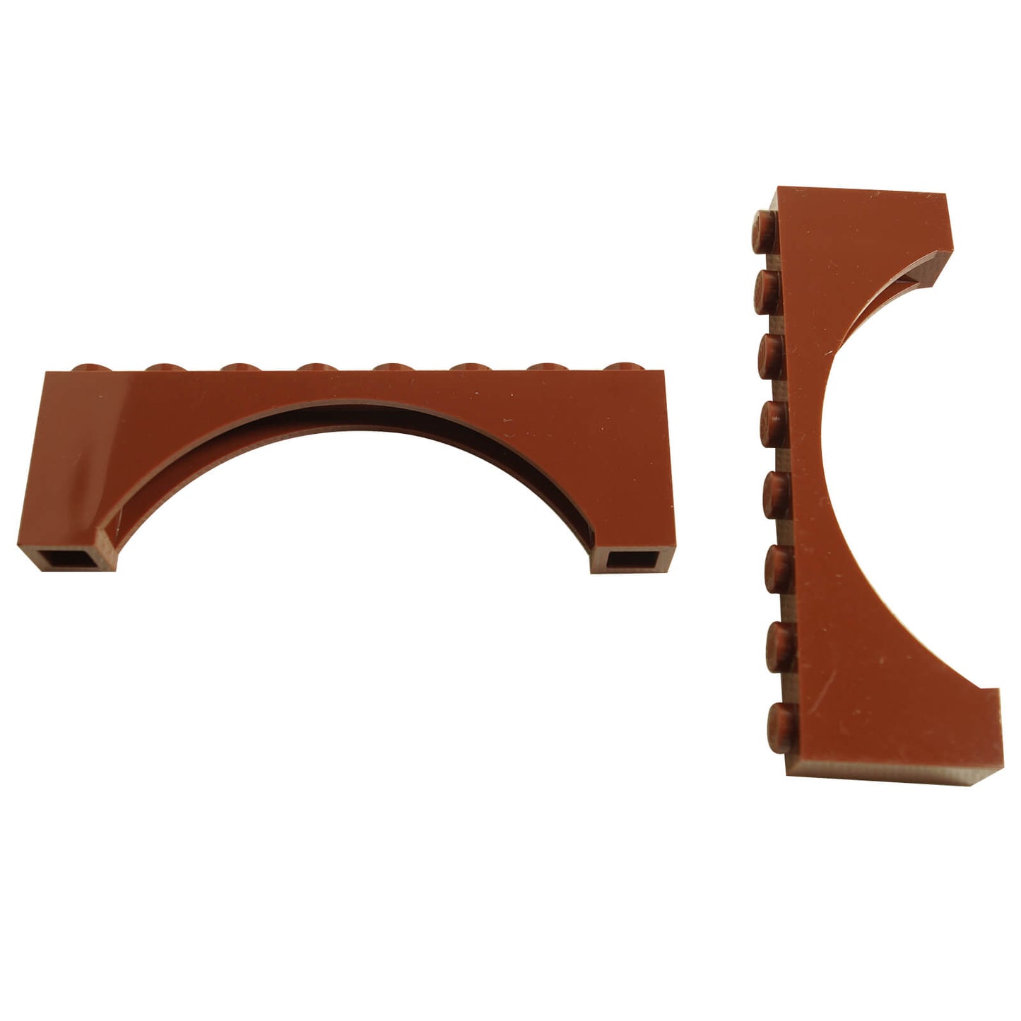 LEGO raised arch brick 1 x 8 x 2 part 16577 reddish brown wide curved piece