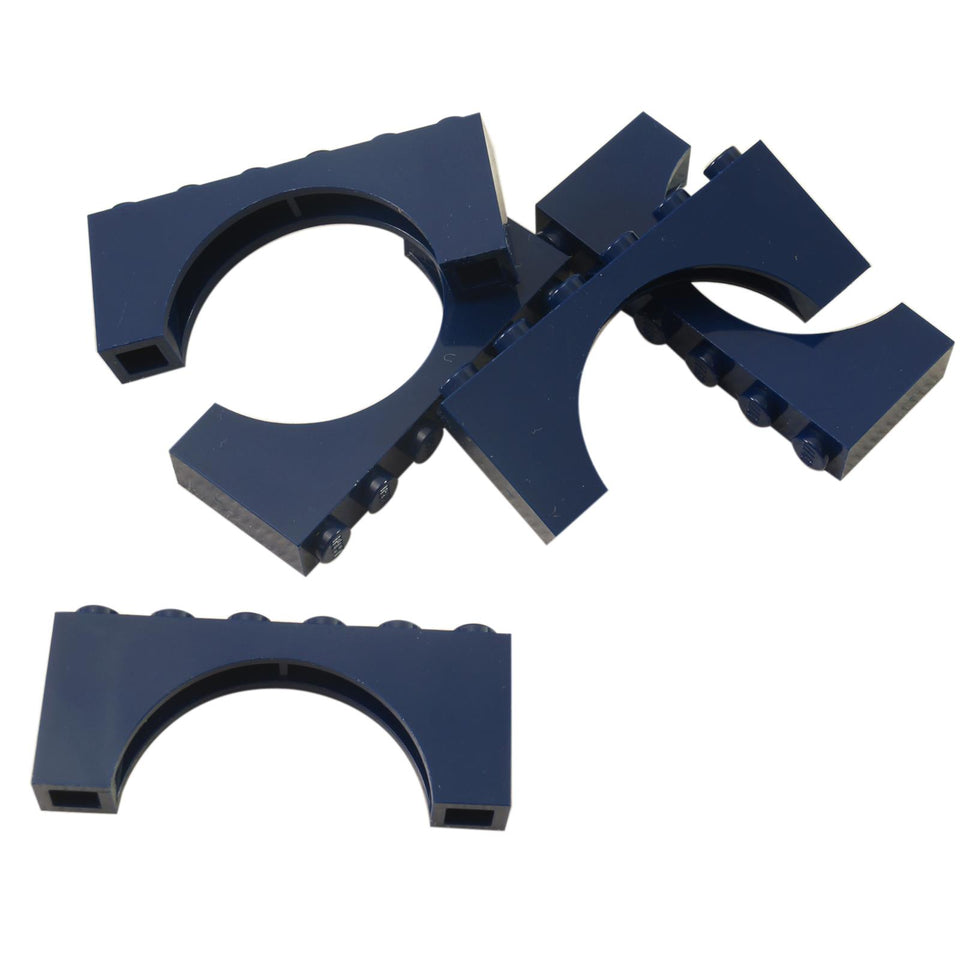 Multiple dark blue LEGO® Arch 1 x 6 x 2 parts 3307 with thick tops and reinforced undersides.