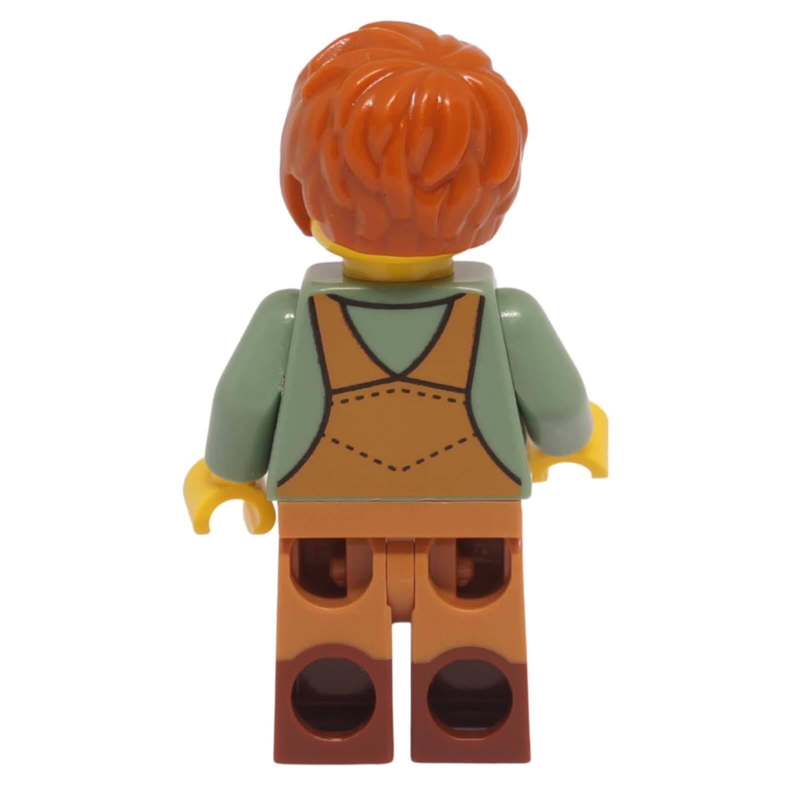 LEGO Art Factory Painter Minifigure bdp272 with overalls and dark orange hair back profile