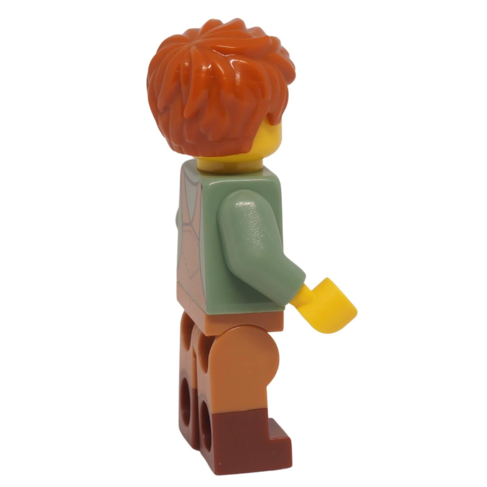 LEGO Art Factory Painter Minifigure bdp272 with overalls and dark orange hair side profile