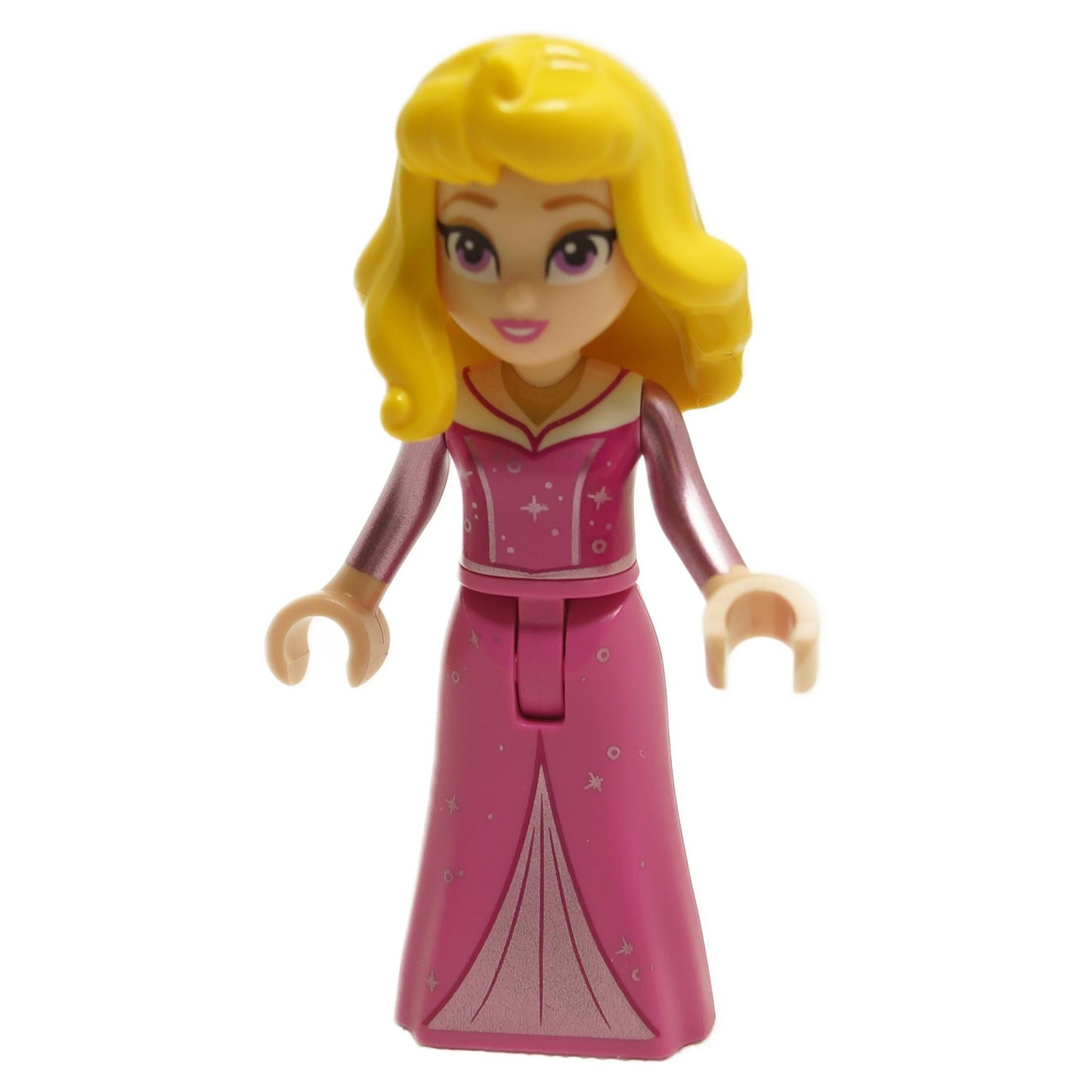 LEGO Disney Aurora mini-doll, dark pink dress, front view