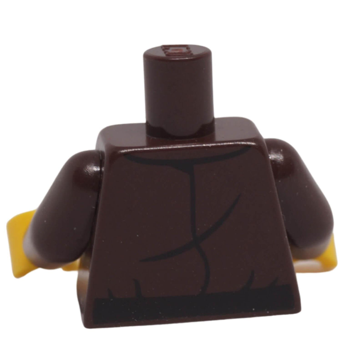 LEGO dark brown torso 973pb5685c01 back with jacket seams and black waistband print