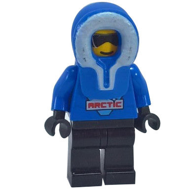 LEGO Arctic Crew minifigure, blue hood, front view