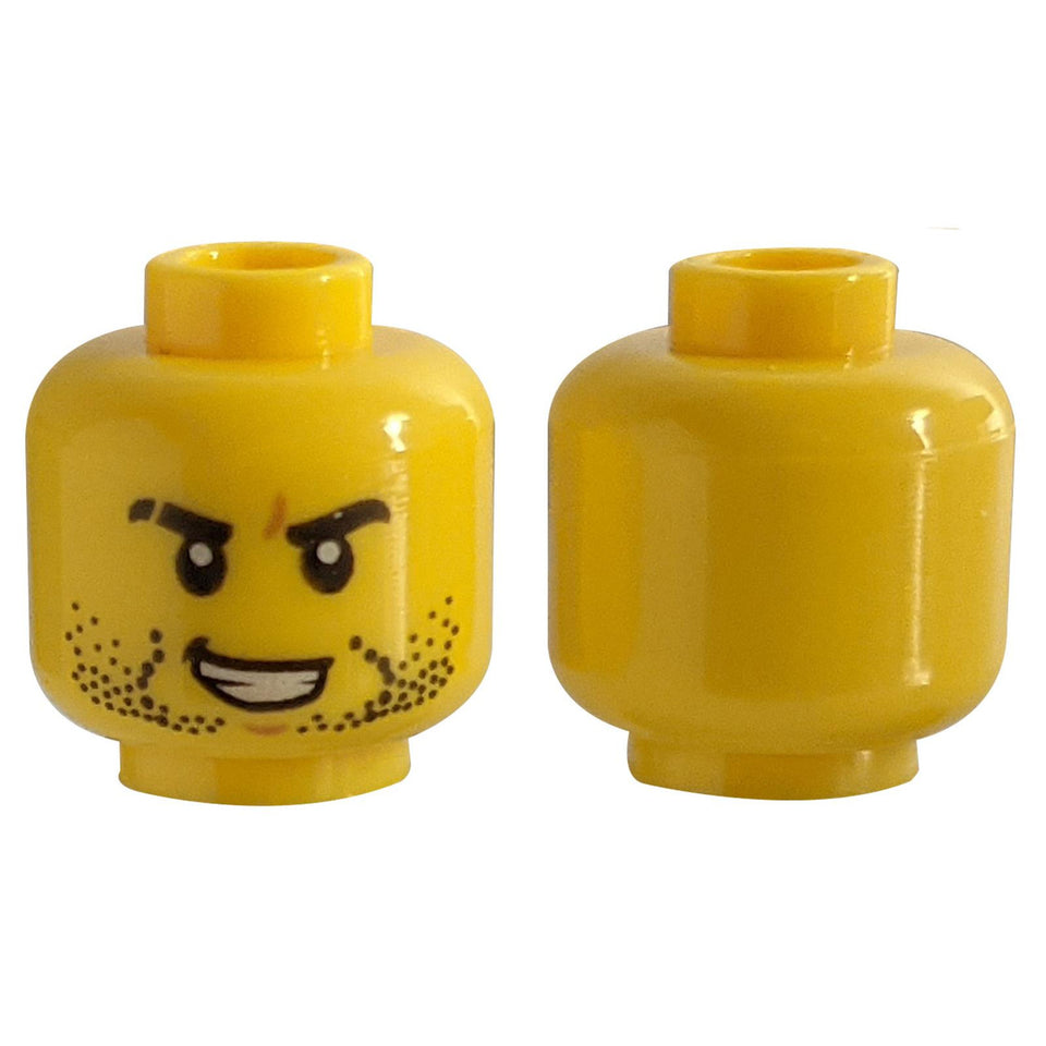 LEGO Teil Bartstoppeln, Narbe auf dem rechten Augenbrauenmuster - Hohler Stud - lego3626cpb1330yellownew