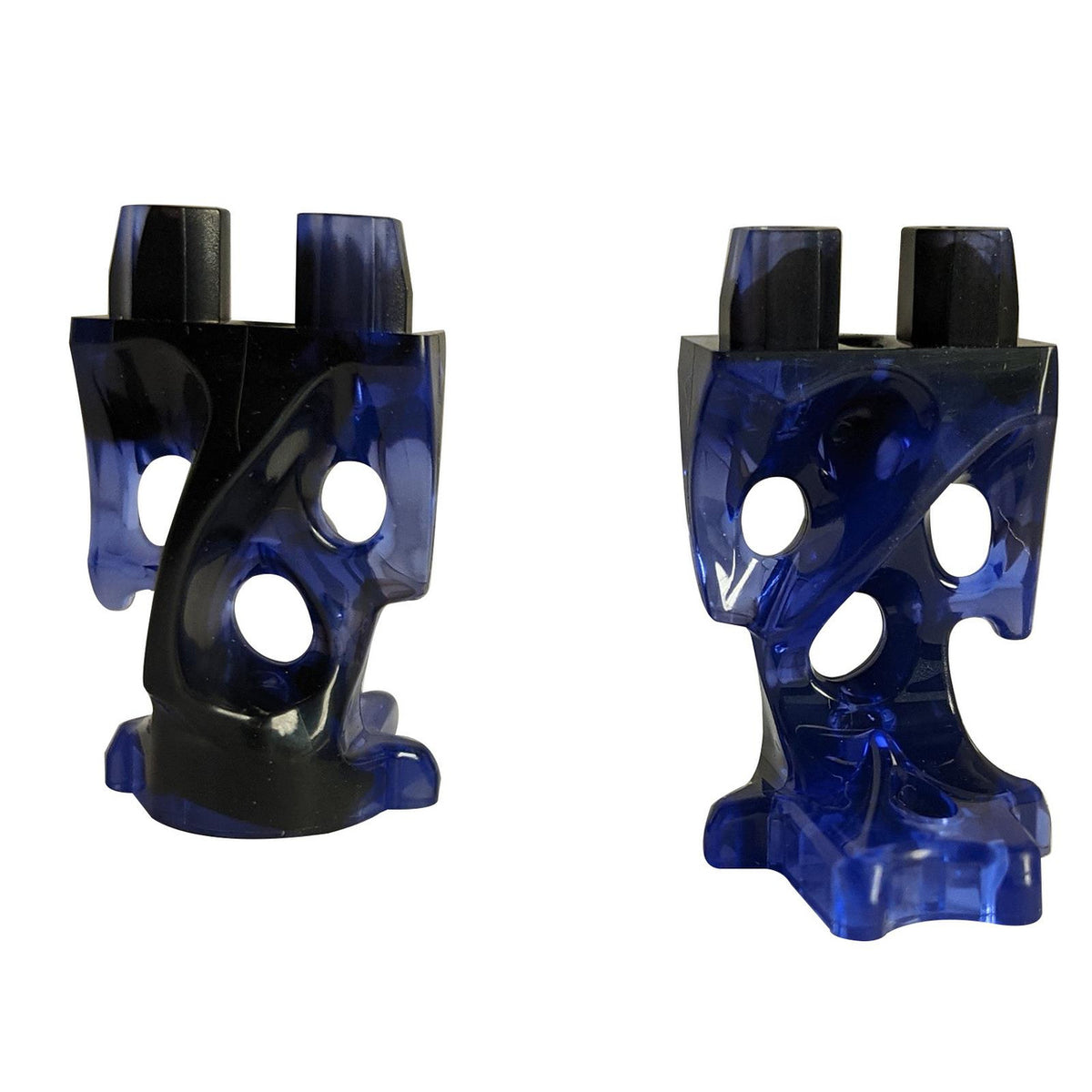 LEGO ghost lower body 19859pb08 in translucent blue with black marbling.